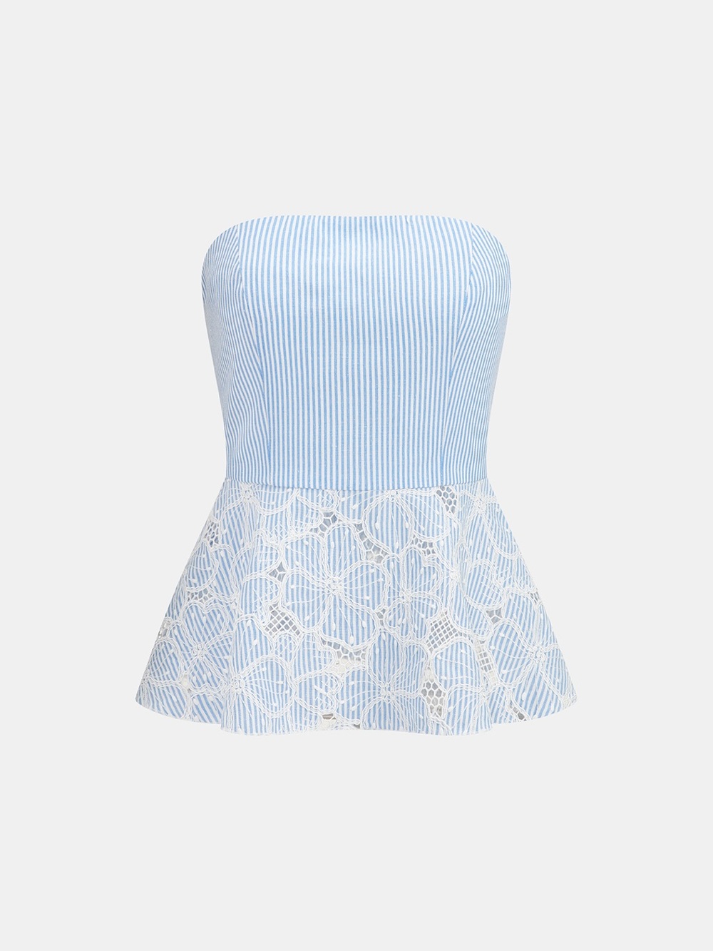 Commense SET Lace Panel Striped Top & Midi Skirt Set - Picture 9 of 16